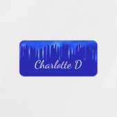 Royal blue-verfdruppelnaamscript labels (Design 2)