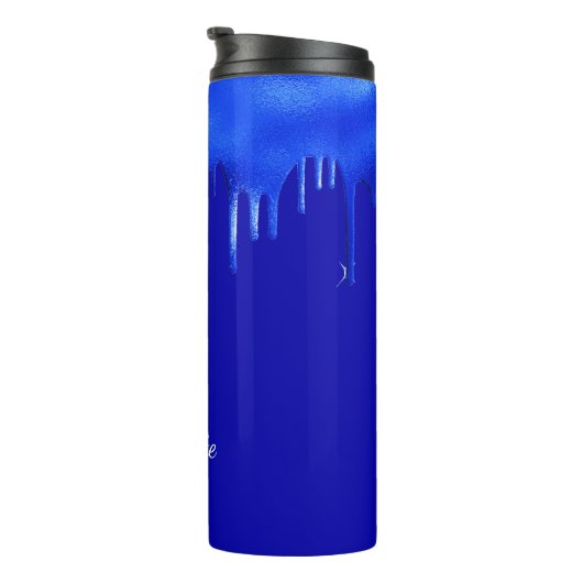 Royal blue-verfdruppelnaamscript thermosbeker (Geroteerd rechts)