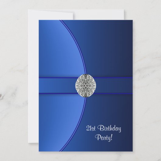 Royal Blue verjaardagsfeest Kaart (Voorkant)