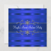 Royal Blue verjaardagsfeest Kaart (Voorkant)