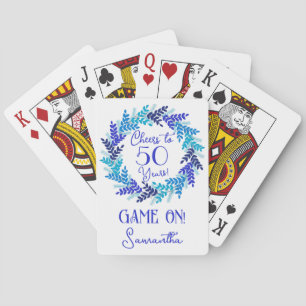Royal Blue viert 50 jaar verjaardagsfeest Pokerkaarten