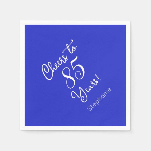 Royal Blue viert 85 jaar 85ste verjaardag Servet (Voorkant)