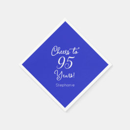 Royal Blue viert 95 jaar 95ste verjaardagsfeest Servet