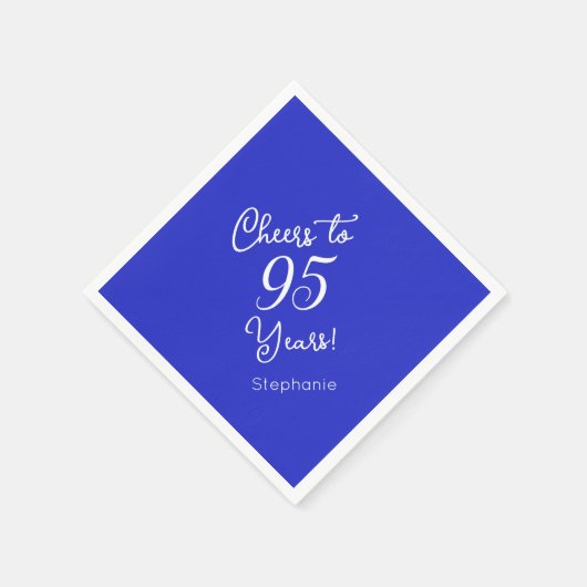 Royal Blue viert 95 jaar 95ste verjaardagsfeest Servet (Hoek)