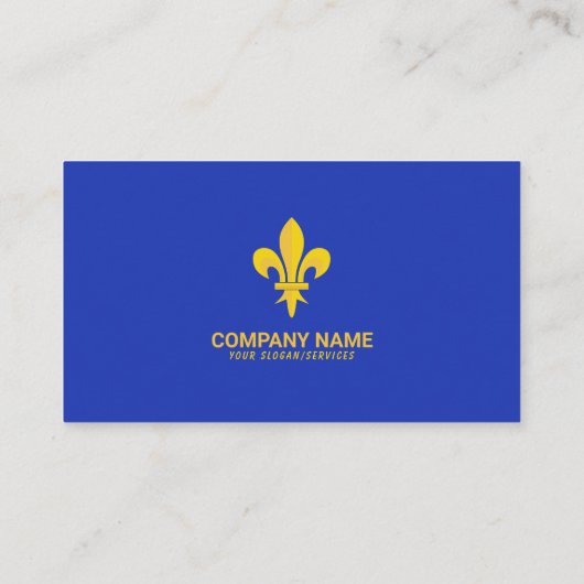 Royal Blue Visitekaartje met Gold Fleur de Lis (Achterkant)