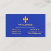 Royal Blue Visitekaartje met Gold Fleur de Lis (Voorkant)