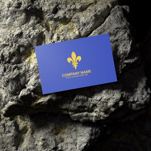 Royal Blue Visitekaartje met Gold Fleur de Lis