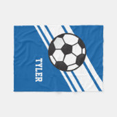 Royal Blue Voetbal Sports Persoonlijke naam Fleece Deken (Voorkant (Horizontaal))