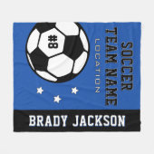 Royal Blue Voetbalteam Naam Speler Fleece Deken (Voorkant (Horizontaal))