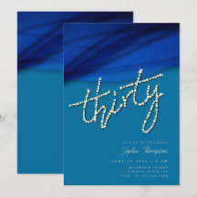 Royal Blue Voile Strass Elegant 30e verjaardag