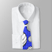 Royal Blue Volleybal Patroon Stropdas (Gebonden)