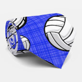 Royal Blue Volleybal Patroon Stropdas (Opgerold)