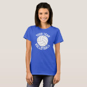 Royal Blue Volleyball Custom Team Name T-shirt (Voorkant volledig)