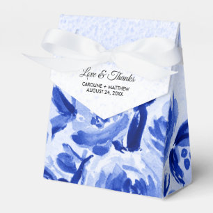 Royal Blue Waterverf Floral bruiloft gunst dozen Bedankdoosjes