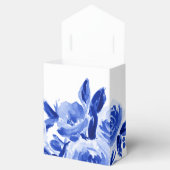 Royal Blue Waterverf Floral bruiloft gunst dozen Bedankdoosjes (Geopend)