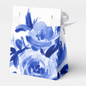 Royal Blue Waterverf Floral bruiloft gunst dozen Bedankdoosjes (Achterkant)