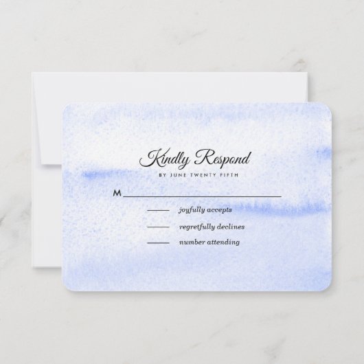 Royal Blue Waterverf Floral Wedding RSVP Kaarten (Achterkant)