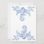 Royal Blue Waterverf Flourish Engagement Party Kaart (Achterkant)