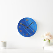 Royal Blue Waves Ronde Klok (Huis)