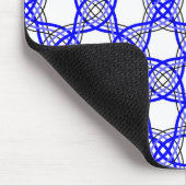 royal blue wavy lines geometrisch mesh muismat (Hoek)