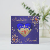 ROYAL BLUE Weddenschap met een prachtig hart Kaart (Staand voorkant)
