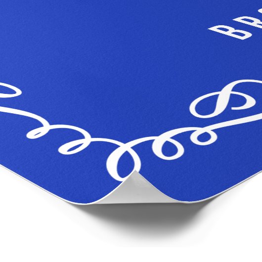 Royal Blue Weddenschap Reception Print with Swirls (Hoek)