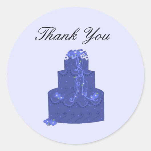 Royal Blue Wedding Cake Ronde Sticker (Voorkant)