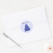 Royal Blue Wedding Cake Ronde Sticker (Envelop)