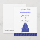 Royal Blue Wedding Cake Save the Date (Voorkant / Achterkant)