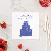 Royal Blue Wedding Cake Servetten (Insitu)