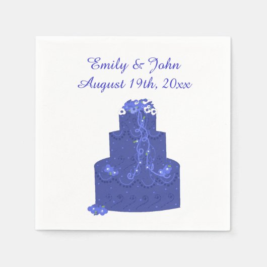 Royal Blue Wedding Cake Servetten (Voorkant)