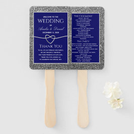 Royal Blue Wedding Hand Fan Handwaaier