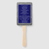Royal Blue Wedding Hand Fan Handwaaier (Achterkant)