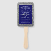 Royal Blue Wedding Hand Fan Handwaaier (Voorkant)
