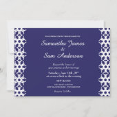 Royal Blue Wedding Invitation Kaart (Voorkant)