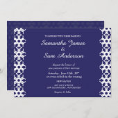 Royal Blue Wedding Invitation Kaart (Voorkant / Achterkant)