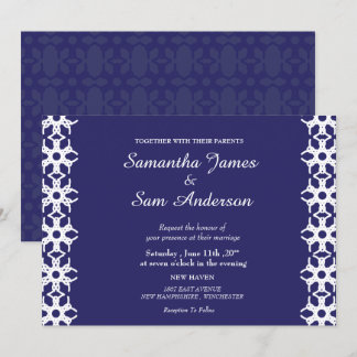 Royal Blue Wedding Invitation Kaart