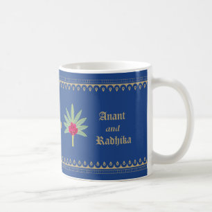 Royal Blue Wedding Mug with Indian Motifs Koffiemok
