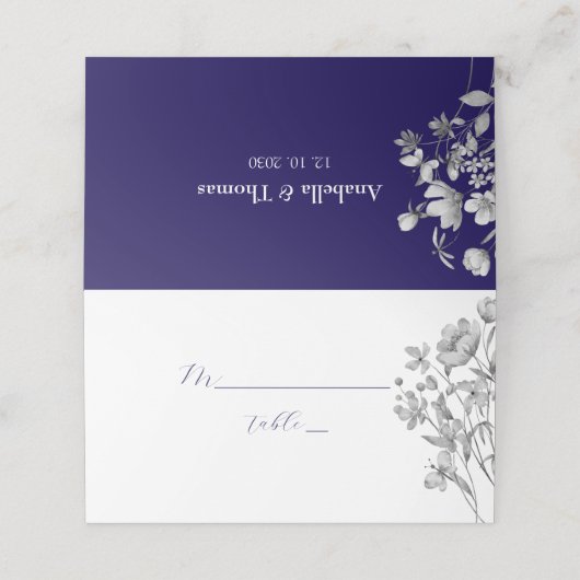 Royal Blue Wedding Place Card Plaatskaartje (Buitenkant ongevouwen)