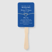 Royal Blue Wedding Programme Handwaaier (Voorkant)