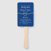 Royal Blue Wedding Programme Handwaaier (Voorkant)