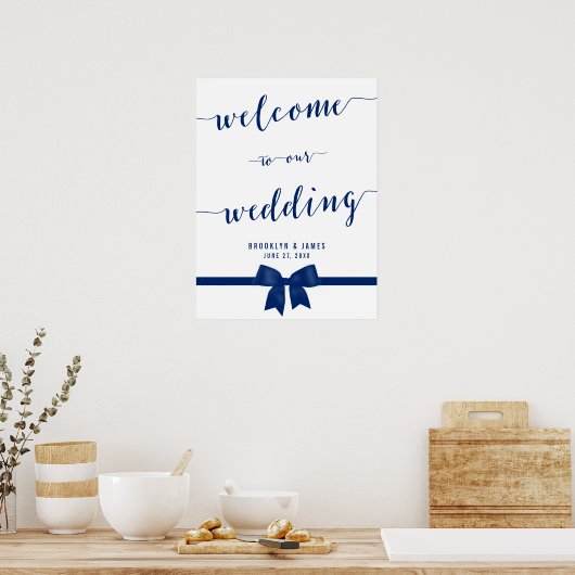 Royal Blue Wedding Reception Sign 18x24 Poster (Keuken)