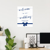 Royal Blue Wedding Reception Sign 18x24 Poster (Thuiskantoor)