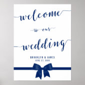 Royal Blue Wedding Reception Sign 18x24 Poster (Voorkant)