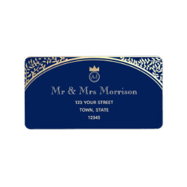 Royal Blue Wedding Return-adres Etiket