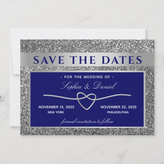 Royal Blue Wedding Save the Date (Voorkant)