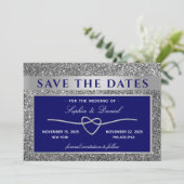 Royal Blue Wedding Save the Date (Staand voorkant)