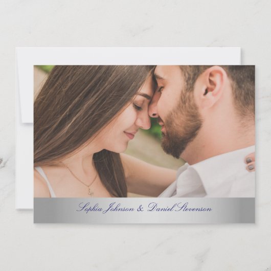 Royal Blue Wedding Save the Date (Achterkant)