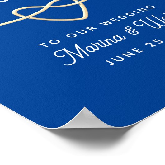 Royal Blue Wedding Welcome Poster (Hoek)