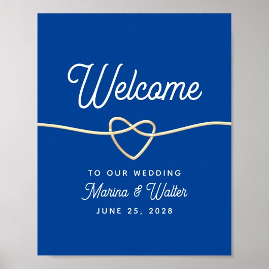 Royal Blue Wedding Welcome Poster (Voorkant)